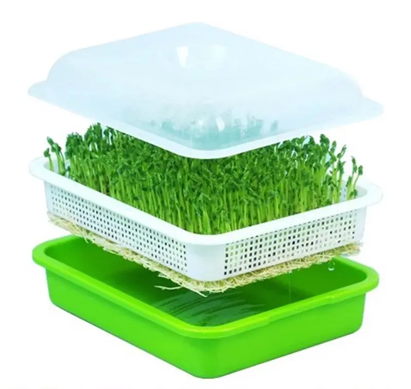 Оптовая продажа, высококачественный пластиковый гидропонный микрозеленый лоток с крышкой «сделай сам» для домашнего использования