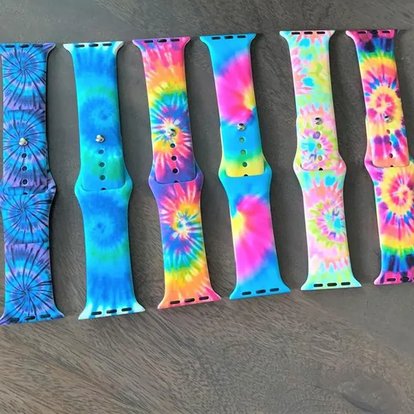 In Stock Tie Dye Colors Printing Watch Band 38mm Women for apple watch 40mm watch strap