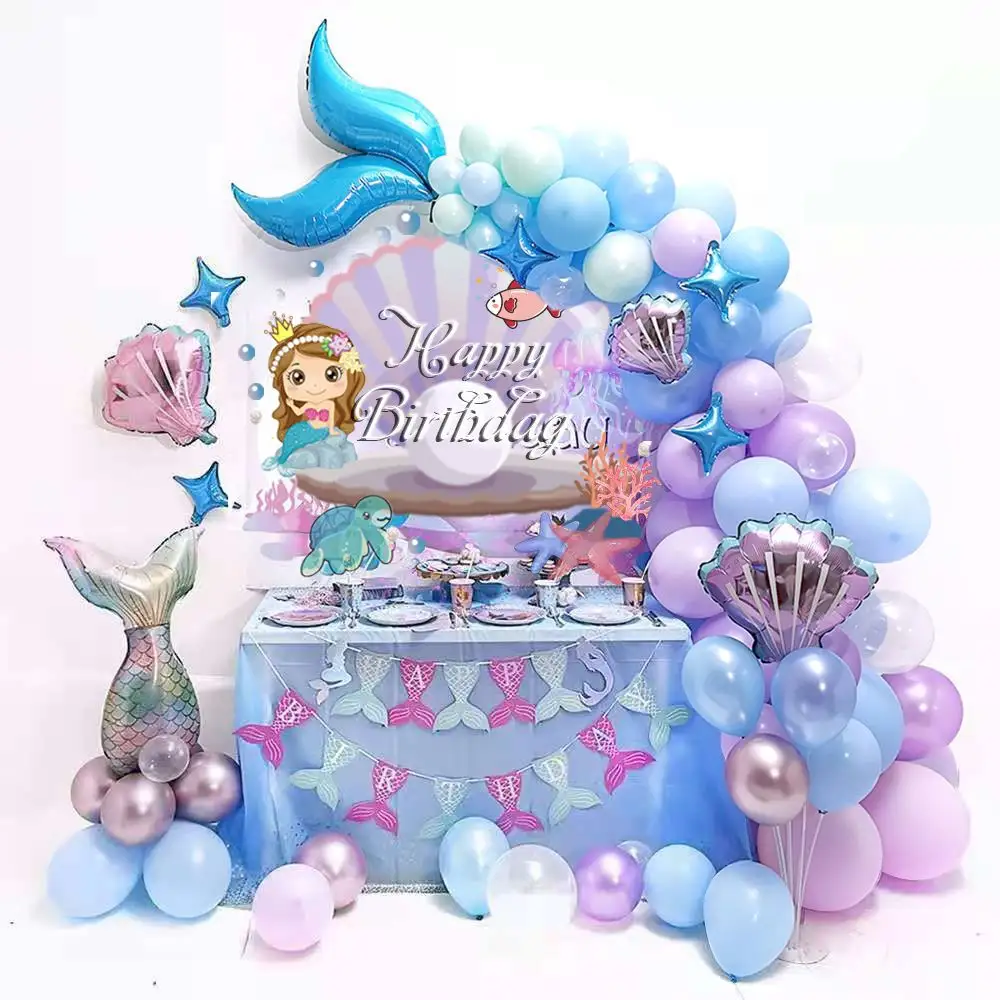 2023 новый набор воздушных шаров русалка украшение для вечеринки детский день рождения декорации