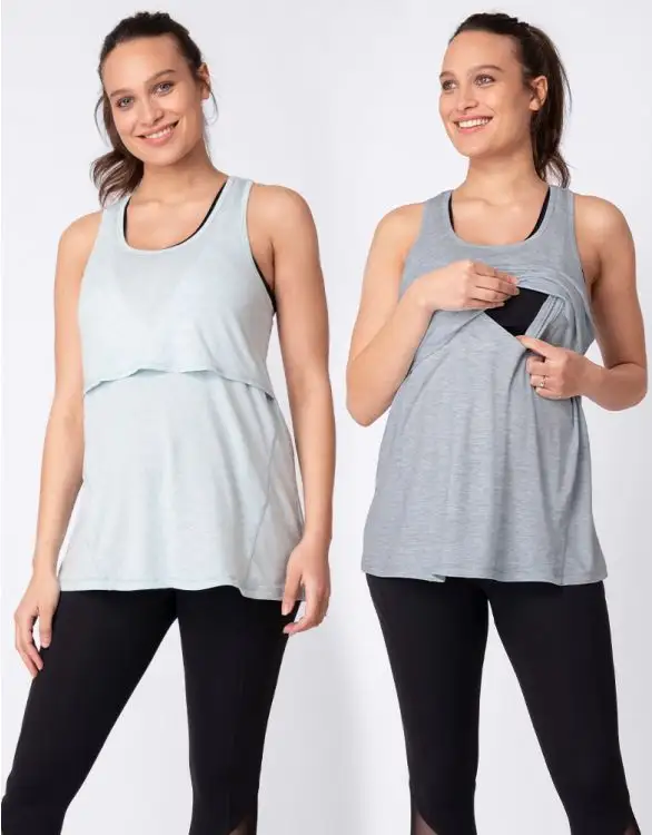 Hot Summer OEM Customized Support Solid Sleeveless Tshirt Pregnancy Clothes Maternity   Nursing Gym Tops