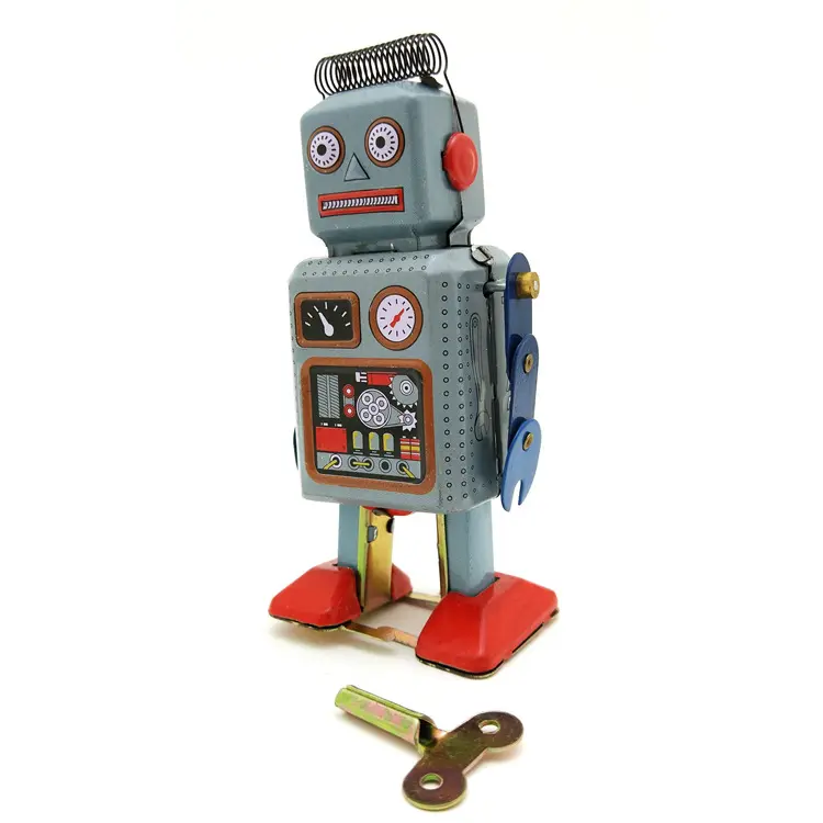 Винтажная металлическая заводная Весенняя модель робота EE1350 ручной работы, классический Заводной Робот, жестяная игрушка для коллекции, заводная игрушка
