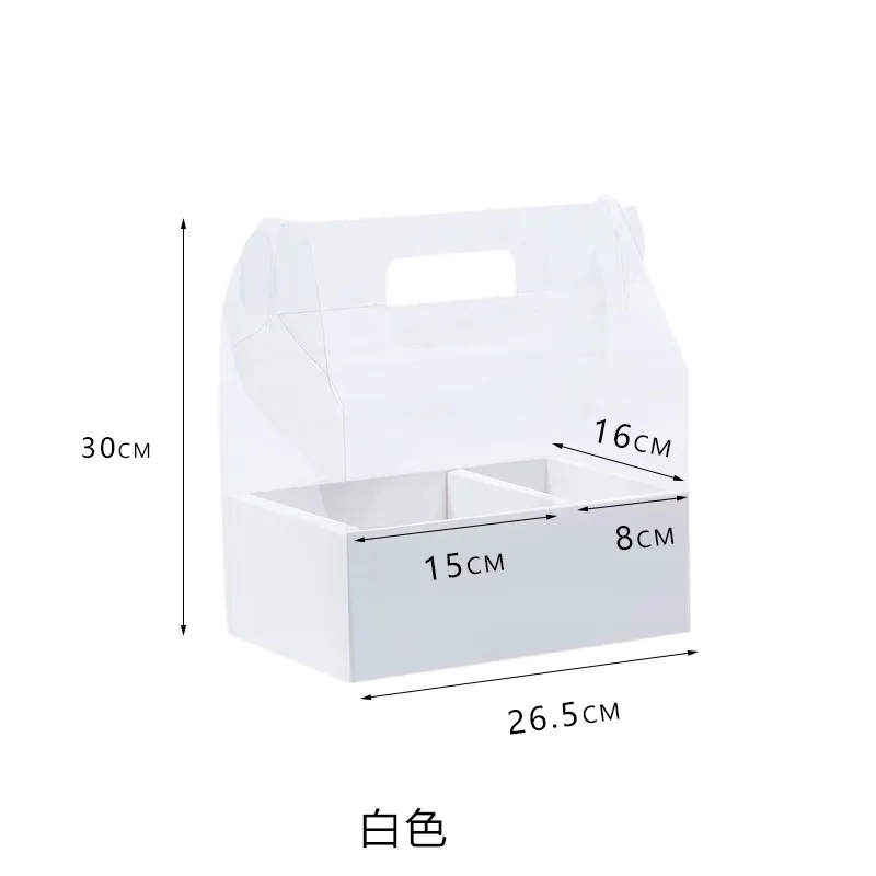 Оптовая продажа, Подарочная коробка на свадьбу, день рождения, прозрачная складная коробка для торта с ручкой из ПВХ