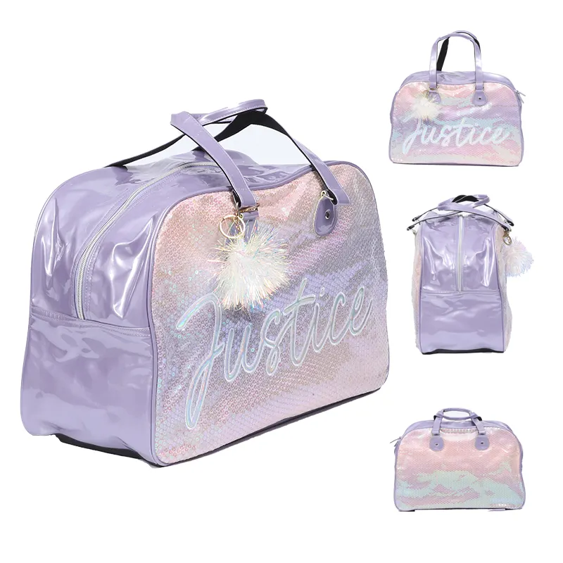Водонепроницаемый Duffle мерцающий танцевальный многоцветный вещевой мешок с блестками для женщин и девочек складная дорожная сумка