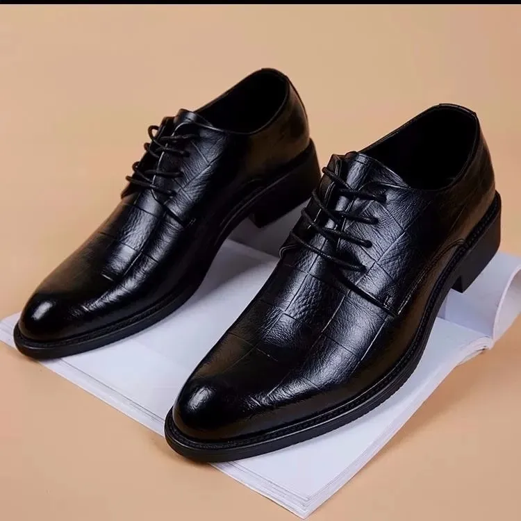 Туфли мужские из натуральной кожи, брендовые строгие ботинки в итальянском стиле, повседневная обувь для вечеринки, офиса, черные