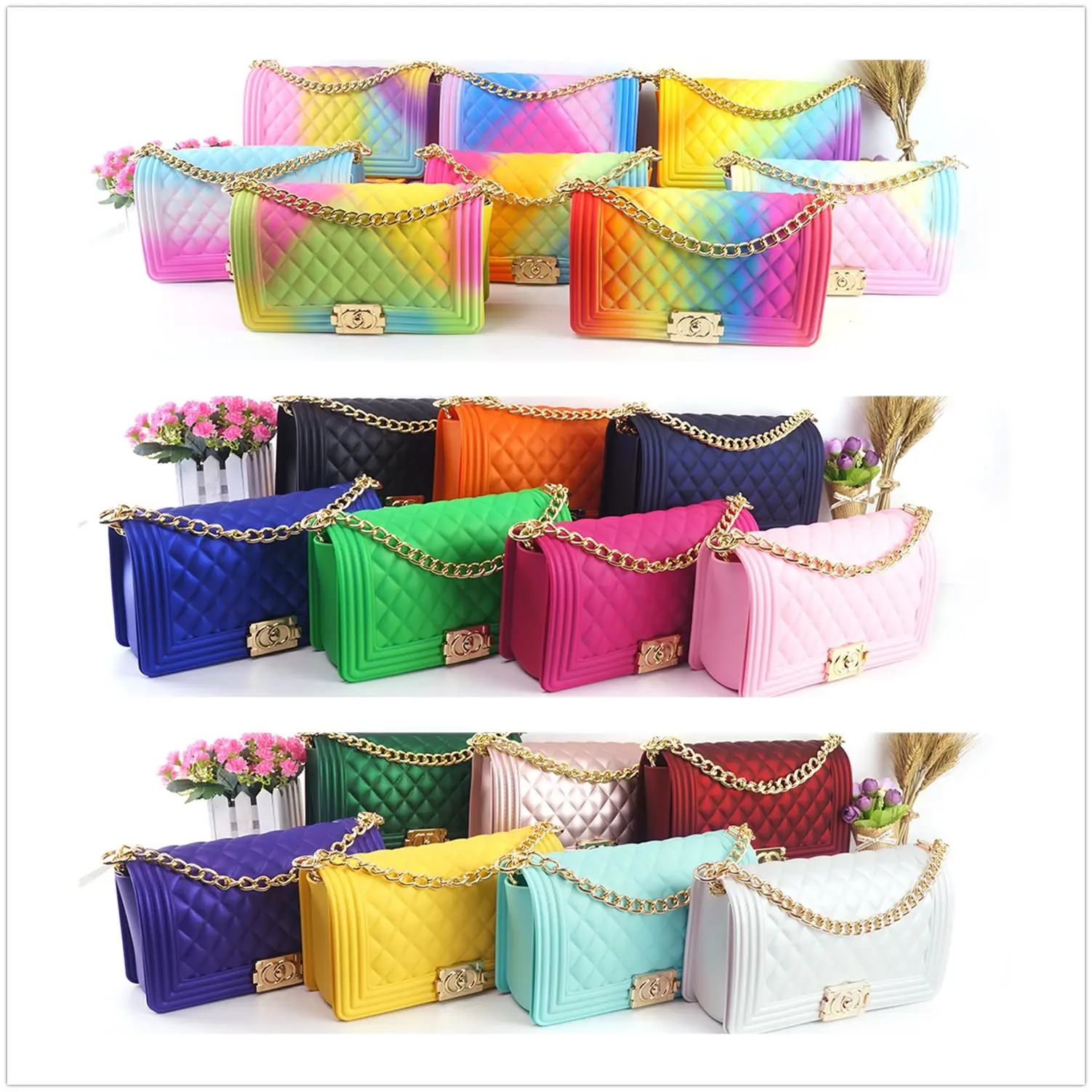 2020 Лидер продаж Мода 25 цветов для женщин Новое поступление желе кошелек конфеты хлопок цвет желе сумки новые цвета