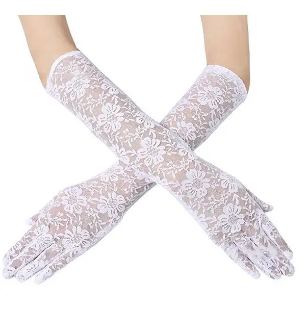 Wholesale fashion lace women lengthened gloves sun protection ultra long ladies driving sun protection gloves 40cm