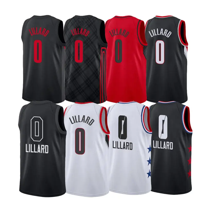 Latest Design Stitched Men's #0 Damian Lillard Custom Basketball Jerseys/Wear