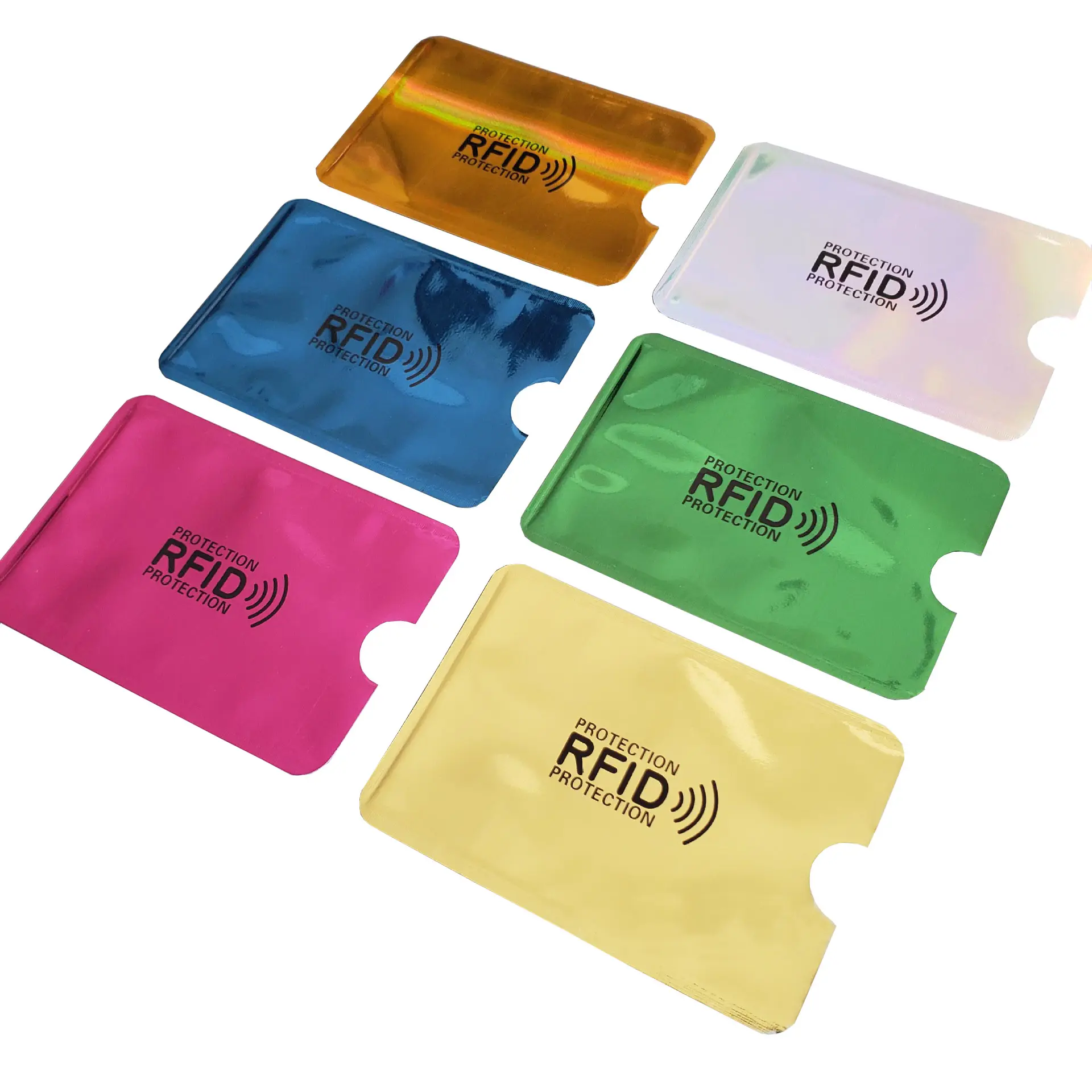 Rfid Blocking Credit Card Sleeves Anti Theft Debit Cards Holder Protector Bright Color