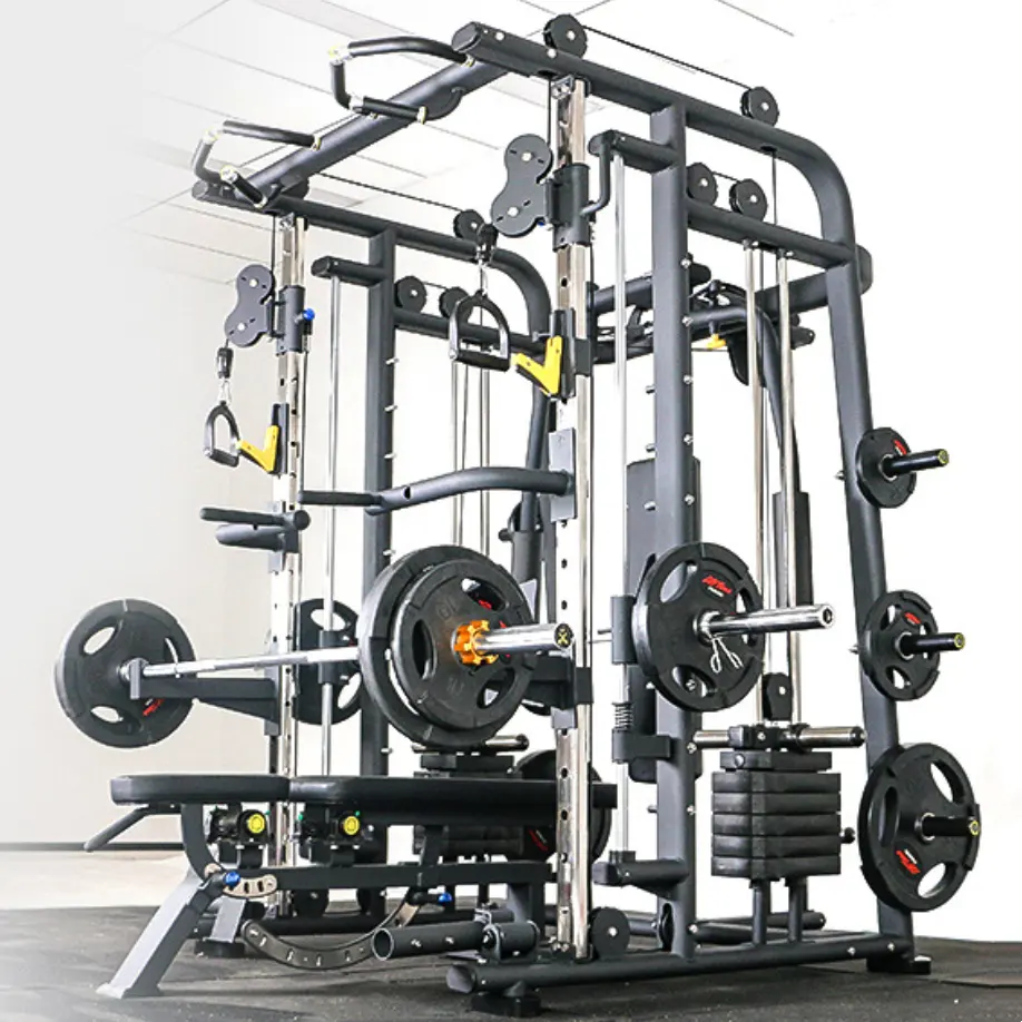 Fitness Gym Equipment Multi Functional Trainer Gym Squat Rack Power Rack 3D Smith Machine For Home Use