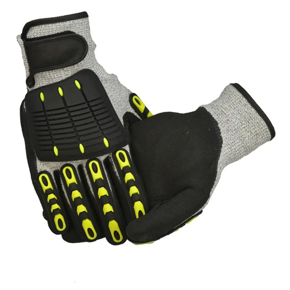 Недорогие перчатки для работы с нефтяными месторождениями, перчатки с защитой от порезов и ударов и покрытием