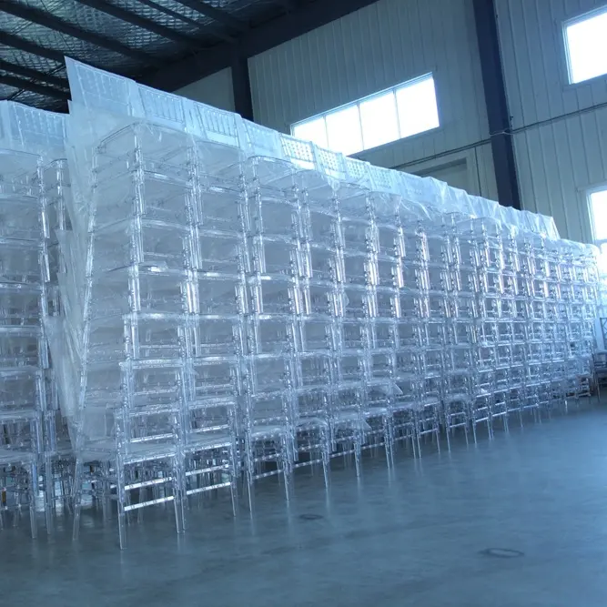 Оптовая продажа пластиковых прозрачных стульев Chiavari для бутика бистро