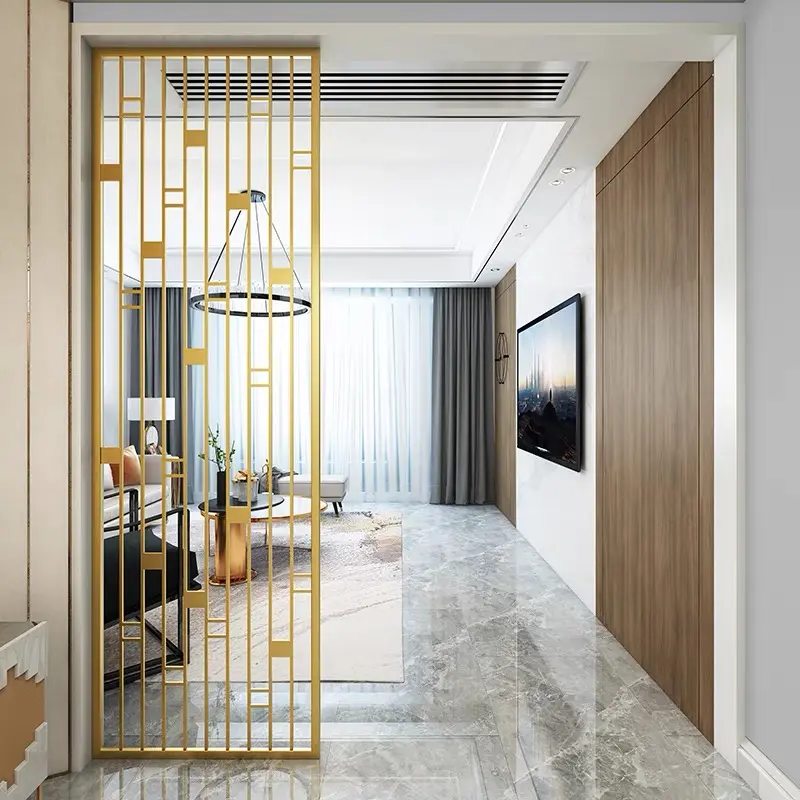 Modern Design Interior Decor Hairline Stainless Steel Room Divider And Screen Partition