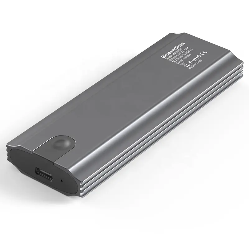 Aluminum SSD Enclosure Tool Free USB 3.1 GEN 2 10Gbps SSD Case For Dual Protocol NVME SATA M.2 Enclosure