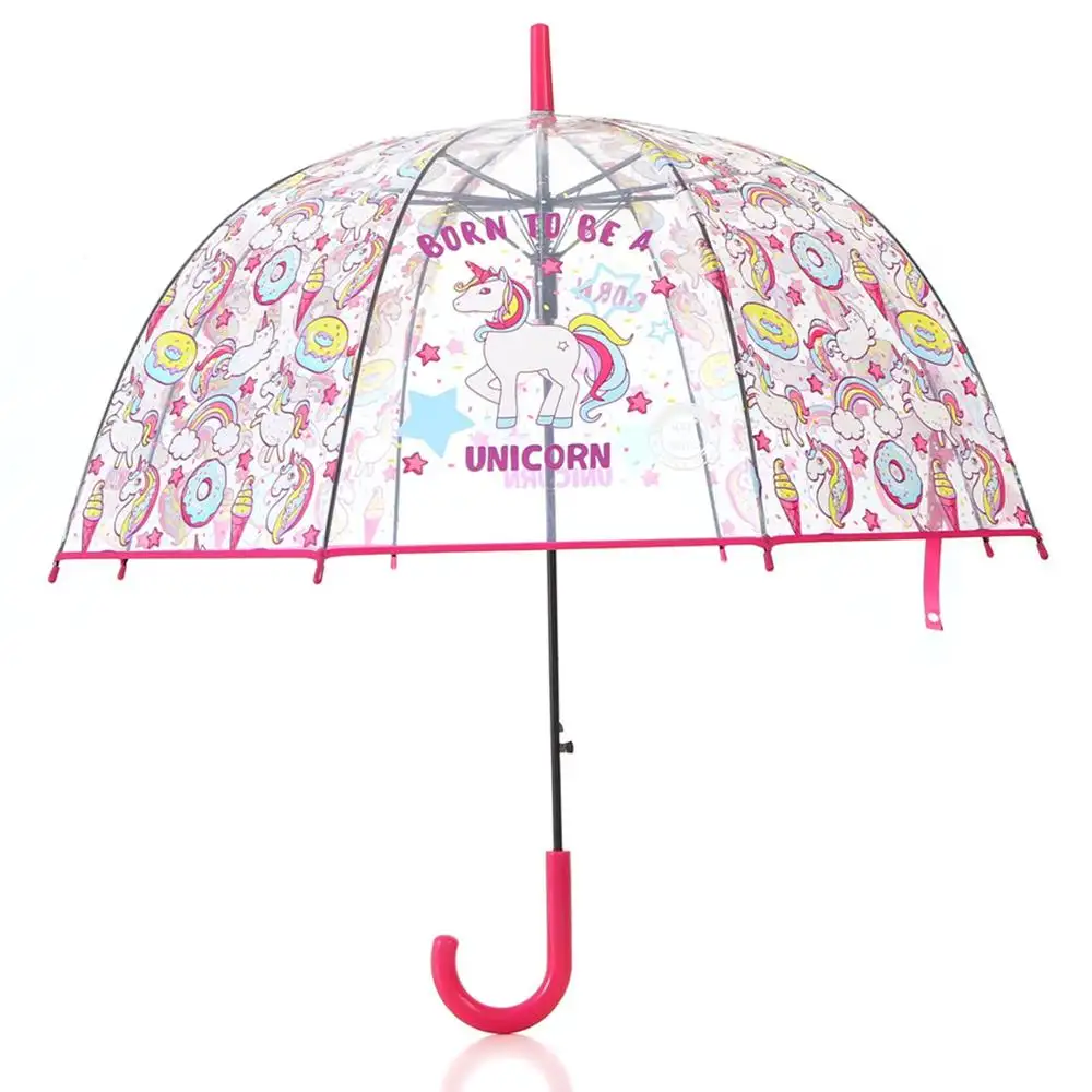Оптовая продажа, Детский прозрачный зонт с принтом единорога