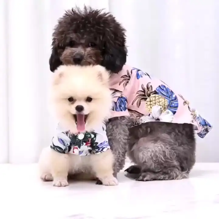 Pet Apparel Fashion Summer Hawaiian Style Pet Shirt Clothes Leisure Shirts Style Dog T-shirt Hawaiian Pet Shirt
