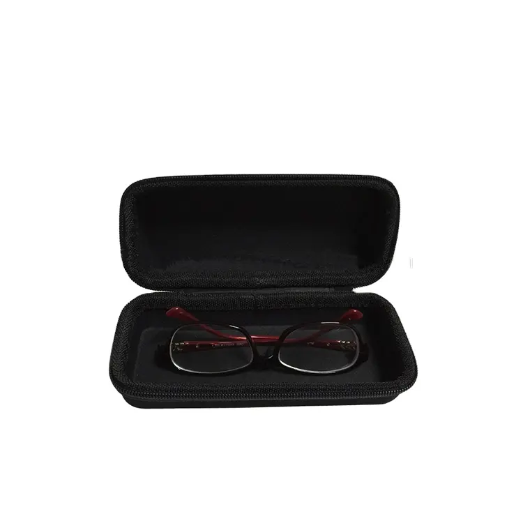 Custom design foam molded wholesale protective eva zipper glasses case for sunglasses with partition