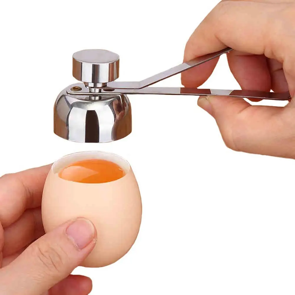 A656 1pc Practical Stainless Steel Egg Topper Cutter Shell Opener Creative Kitchen Tool Metal Egg Scissors Boiled Raw Egg Opener