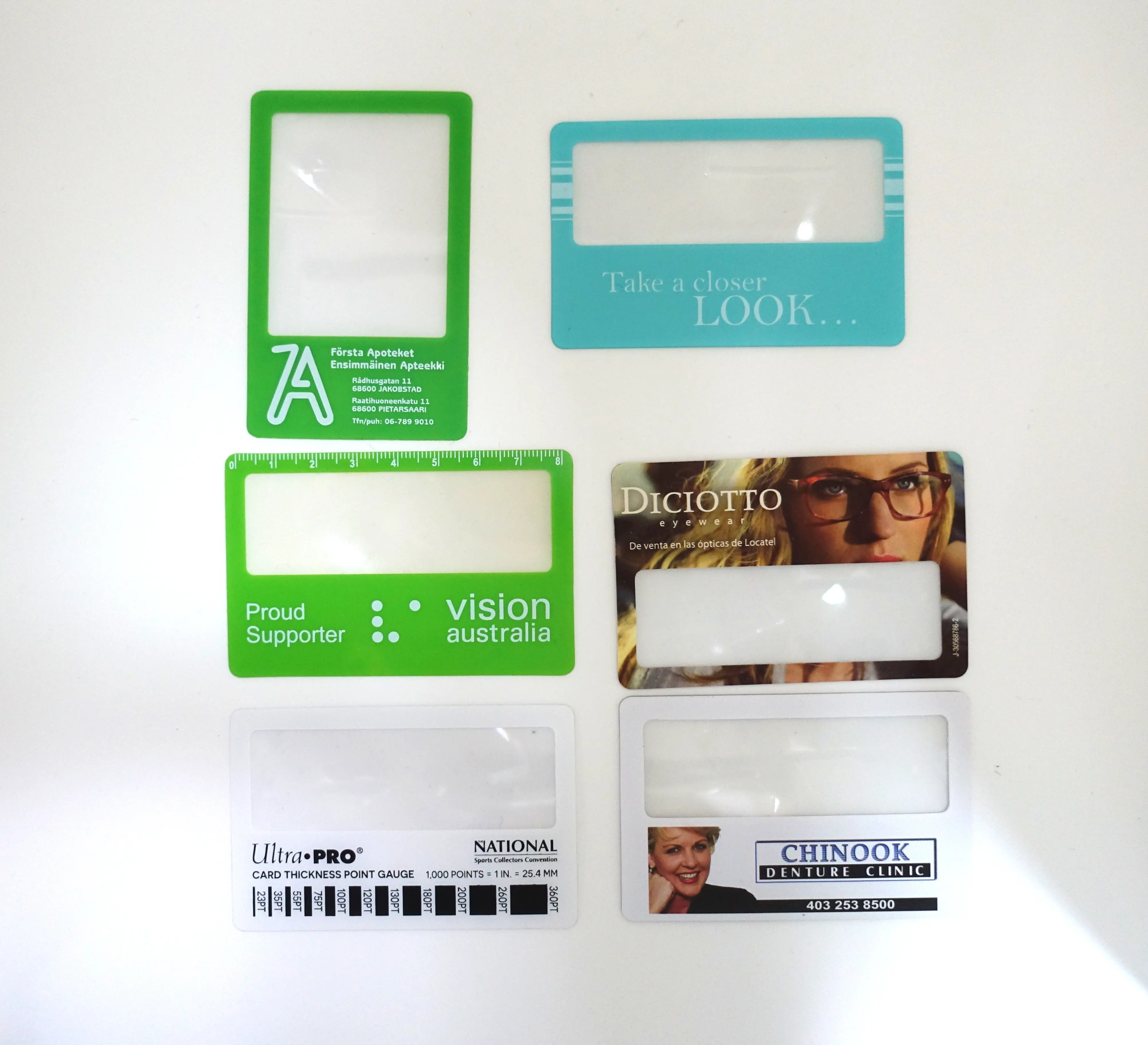 Бесплатный образец, Пластиковая Гибкая увеличительная линза Френеля из ПВХ для визиток, кредитных карт