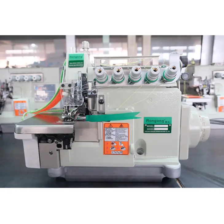 Industrial high efficient top & bottom feed serger 6thread overlock sewing machine