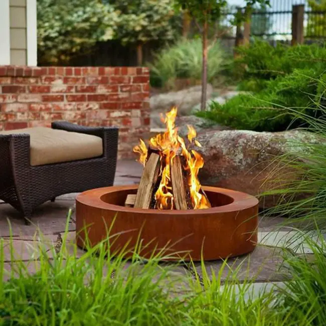 New Design Outside Corten Steel Round Fire Pit With rusty