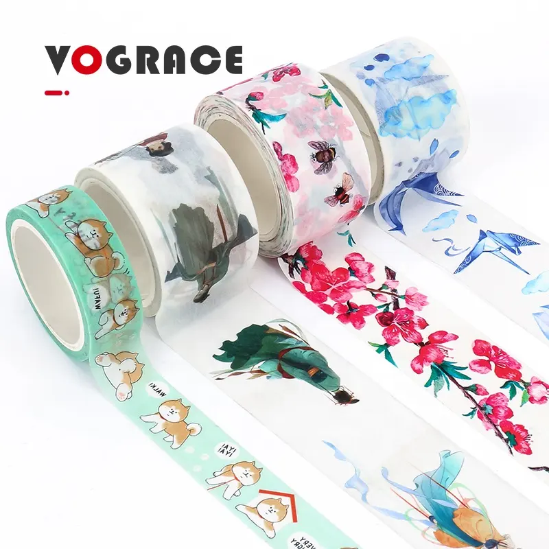 VOGRACE NO MOQ Decoration Colorful Art Design Custom Printing Washi Tape