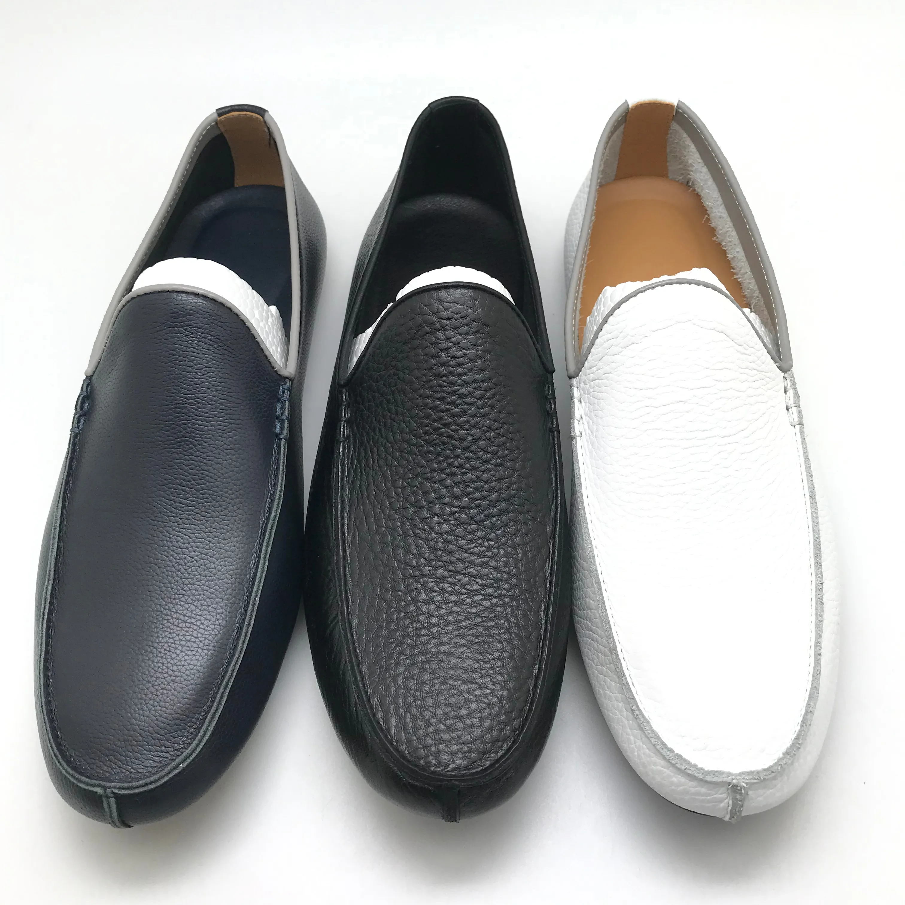 China Manufacturer Custom Wholesale Leather Slippers For Men Flat Moccasins Loafer Driving Shoes Men's Dress Shoes