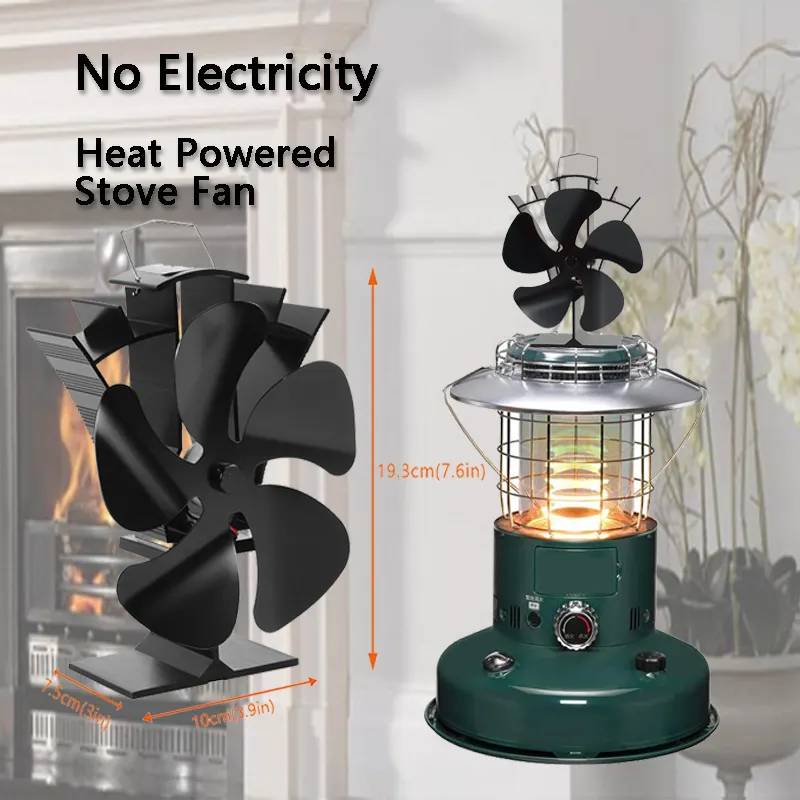 Ecofriendly No battery electricity fireplace heat powered stove fan for wood burning stove top