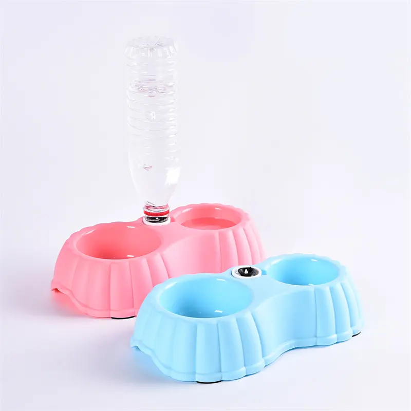 High quality plastic pet feeder dog bowl/stainless steel pet dog cat double bowl/plastic dog double bowl feeder pet bowl dog wat