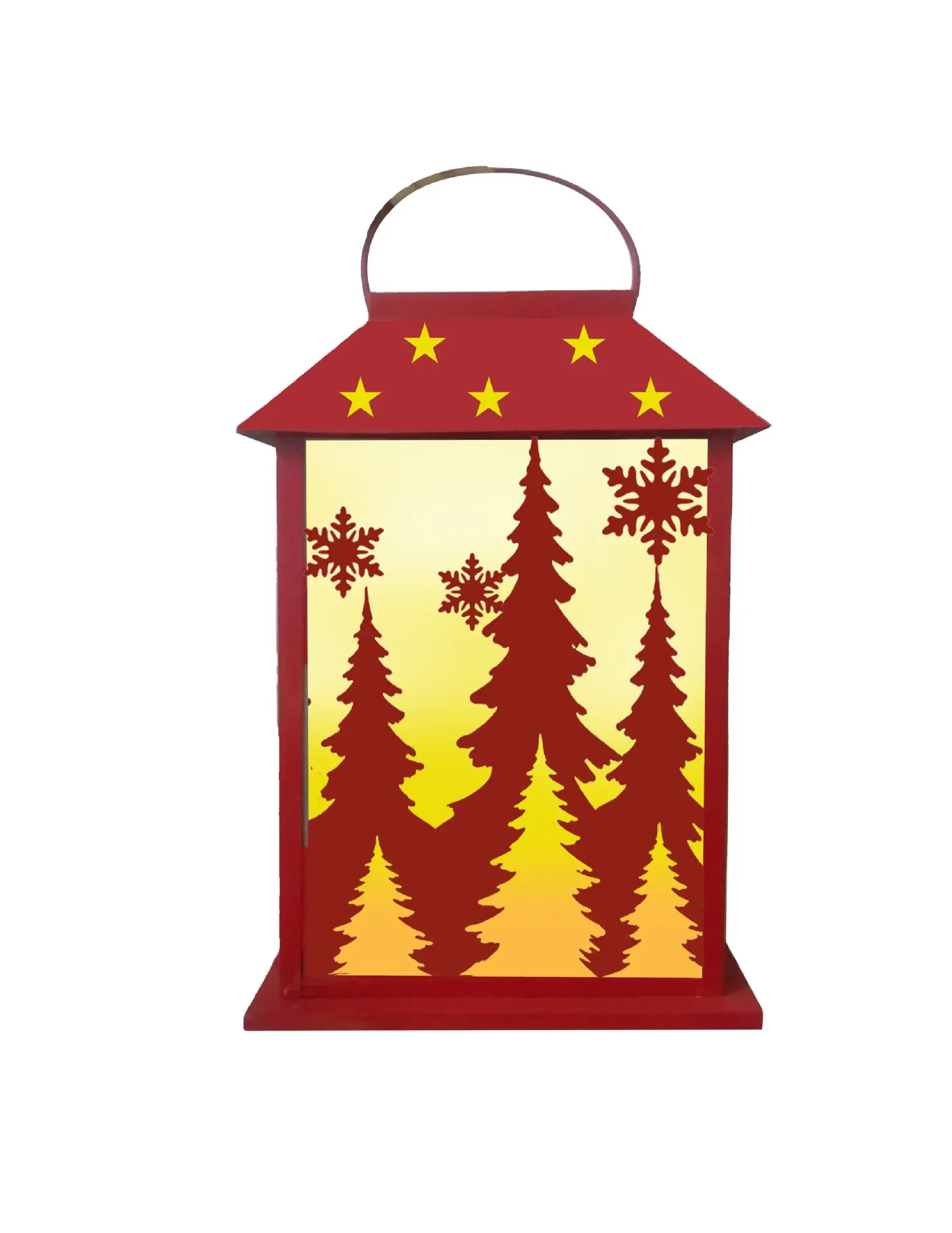 Red colour Christmas memorial decorative LED candle lantern holder outdoor garden metal lamps and lanterns