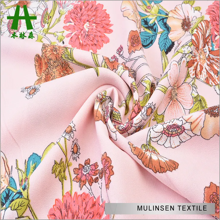 Mulinsen текстиль 100D 4 способа тянущийся Печатный мох креп ткань