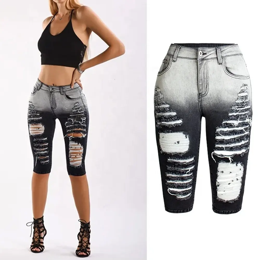 2024 новые европейские и американские стильные Стрейчевые прямые укороченные джинсы черные джинсовые брюки для женщин