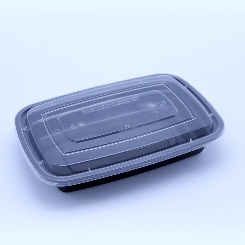 Одноразовые черные легко открываемые пластиковые контейнеры для еды Togo с куполообразными крышками