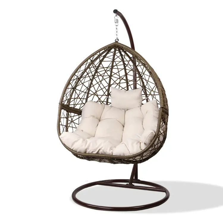 Садовая мебель уличный производитель ротанговое яйцо подвесное патио качели с металлической подставкой стул