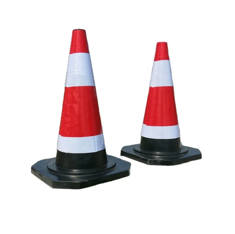 Cone Traffic 50cm/70cm Height Best Selling Factory Supplier Rubberized Traffic Cone / Road Safety Cones Rubber With Reflectors