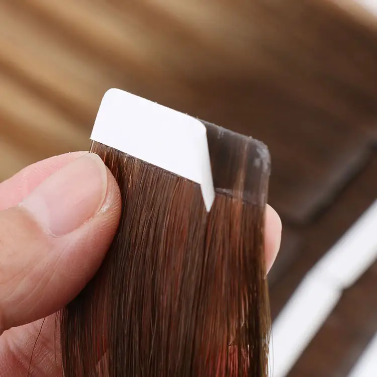Wholesale Cheap European 100% virgin human hair extensions in dubai double sided remy cuticle tape hair