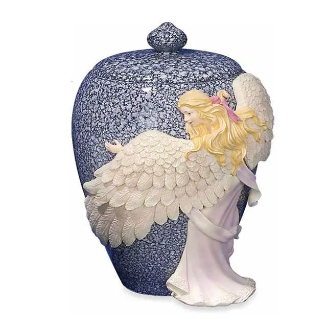 custom resin angel blue ash urn  for ashes human ashes urn