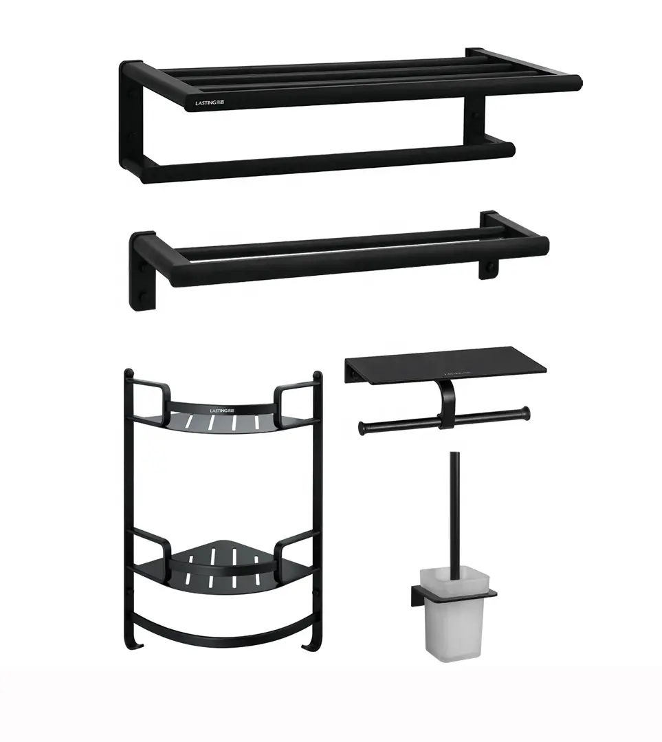 More Types Of Aluminum Wall Mounted Combination Sets Bathroom Accessories Pendant Shower Storage Rack For Apartment