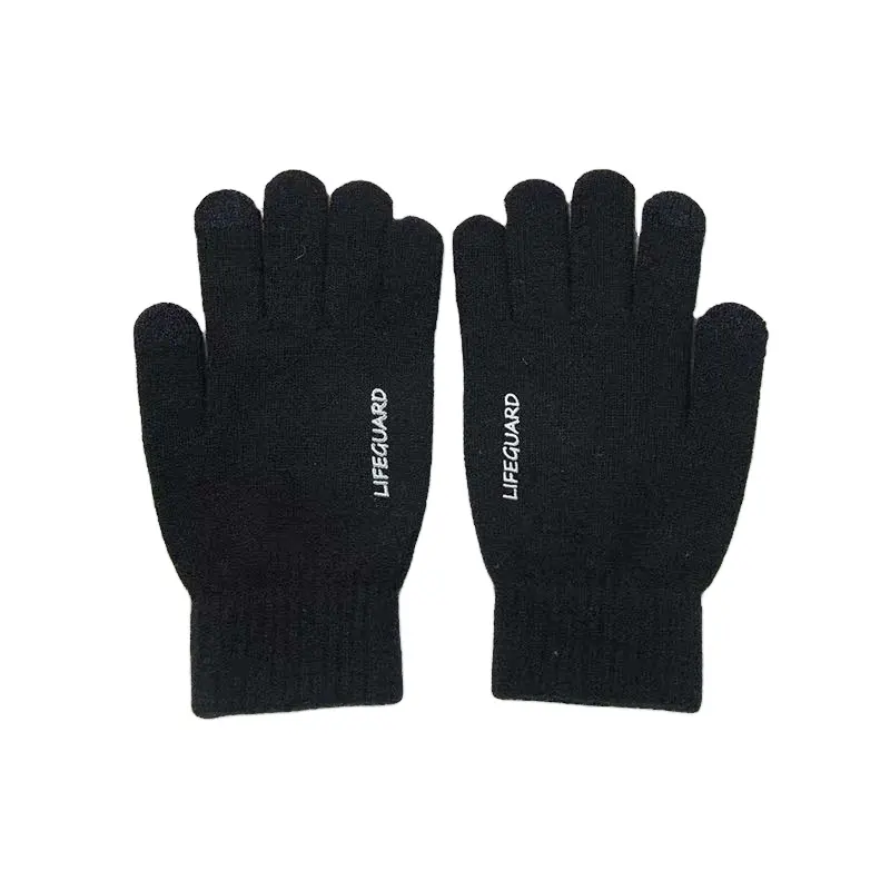 cheap wholesale winter designer chenille yarn magic gloves with feather yarn cuff
