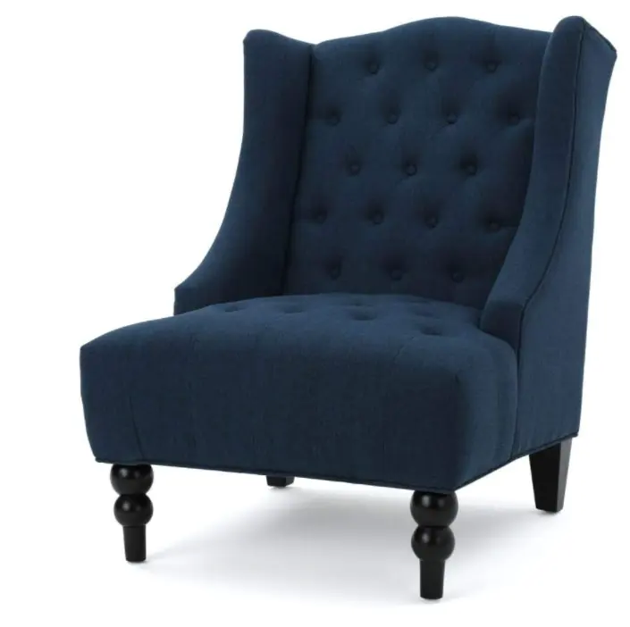 Free shipping within the U.S High Quality Rubber Wood Frame cheap price high back comfort king Velvet Arm Accent Chair