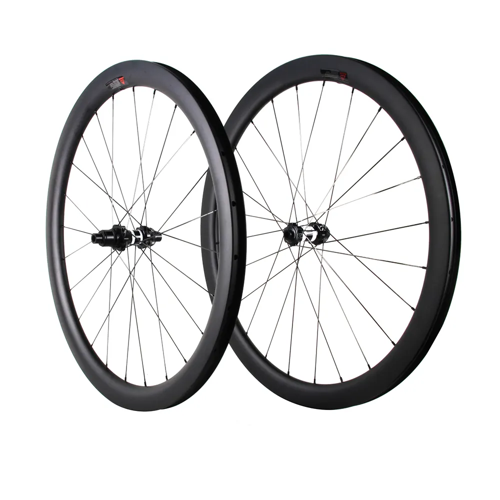 45mm deep clincher tubeless wheels for road disc bike carbon fiber 700C disc brake 350 hubs UD matte 24 hole 350DB-45C-1423