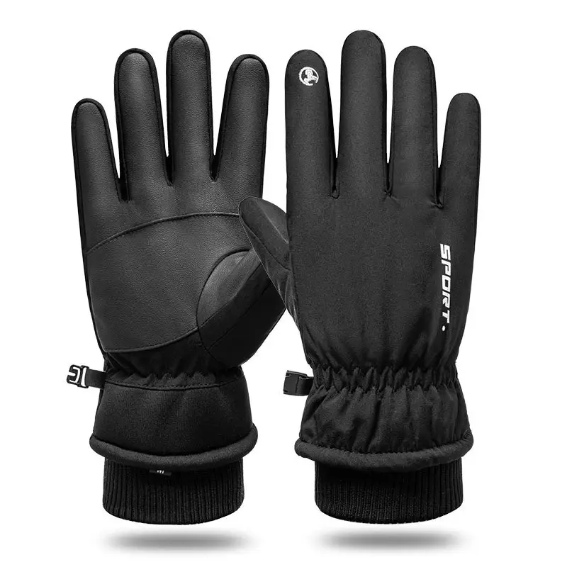 Зимние лыжные перчатки, водонепроницаемые теплые велюровые перчатки с защитой от холода для спорта на открытом воздухе