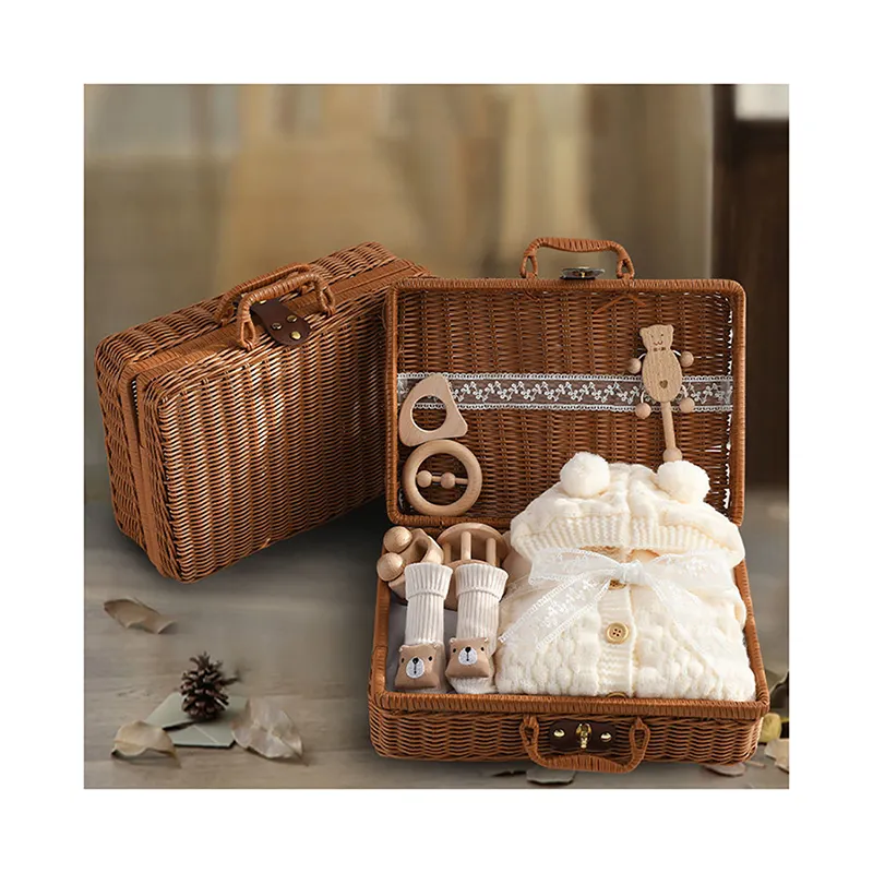 Хлопковый комплект детской одежды органического цвета для новорожденных, весенние детские комбинезоны, детский подарочный набор в коробке
