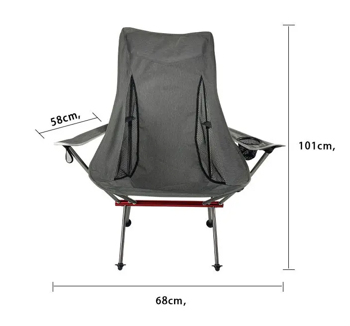 Portable Folding Aluminum Alloy Fishing Chair Logo Custom Lightweight Folding Camping Chair with Armrest