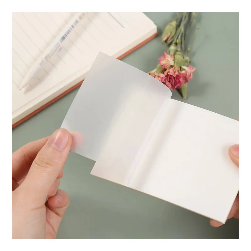 Color Transparent sticky notes with scrapes stickers sticky simple and high-value note paper for Student office stationery