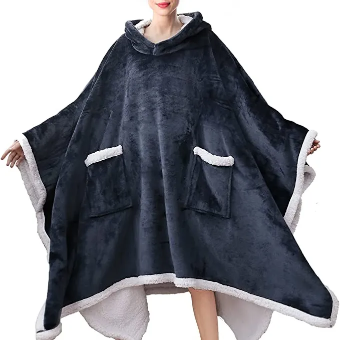 Wearable Blanket Sweatshirt for Women and Men Super Warm and Cozy Giant Blanket Hoodie