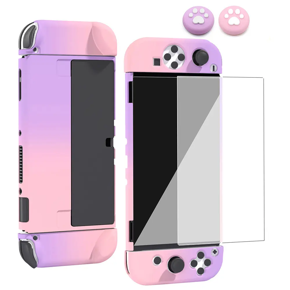 Easy Installation ABS Gradual Color Cover Case For Switch OLED Console Removable Plastic Protective Shell For NS OLED With Grips