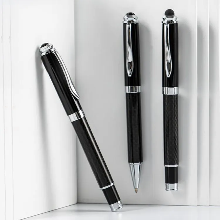 NMWH-015 Professional Business gift black metal Roller pen carbon fiber pen customized logo