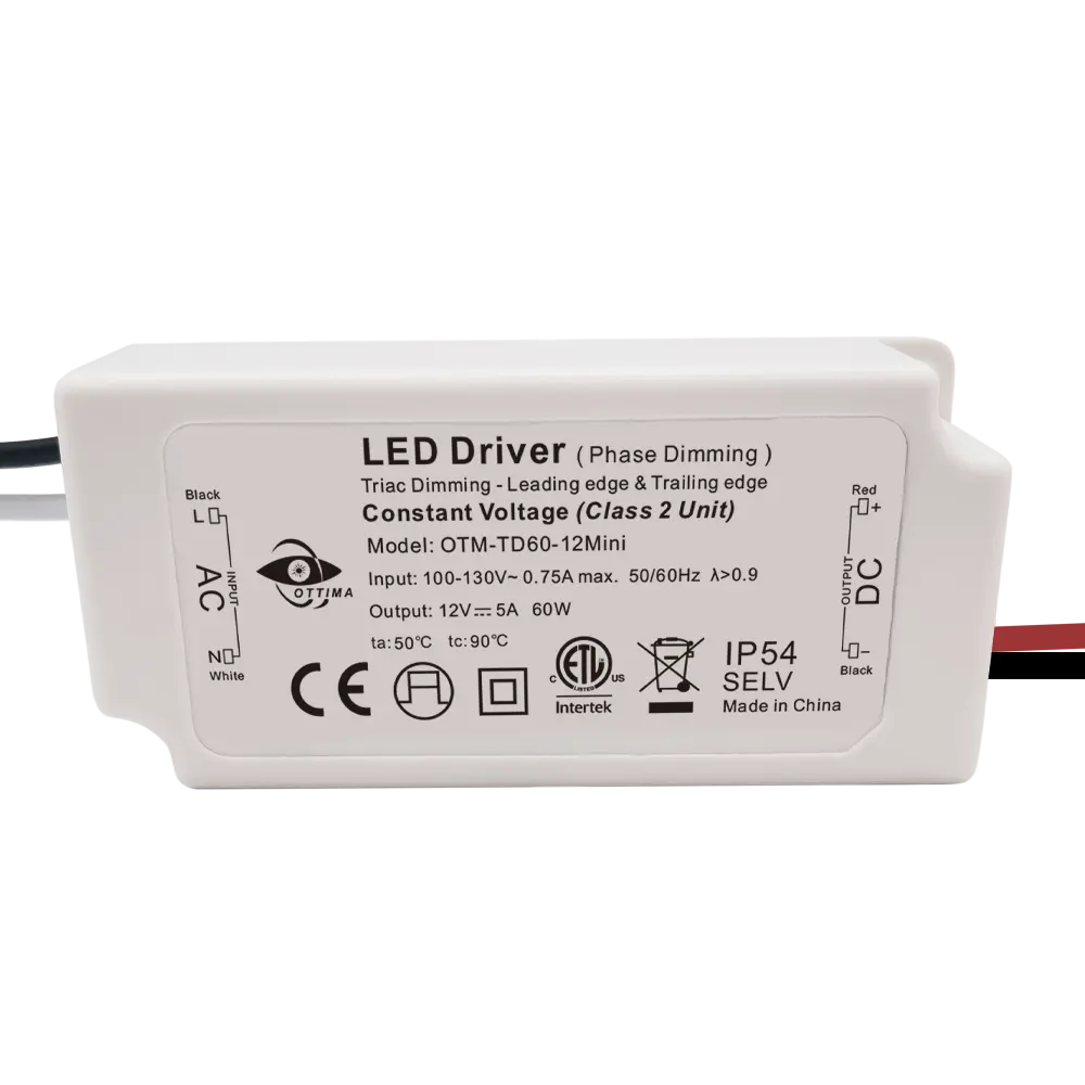 UL ETL Listed Hot Sell PF>0.9 Triac Dimmable 12V 24v 60w 90W Led Driver