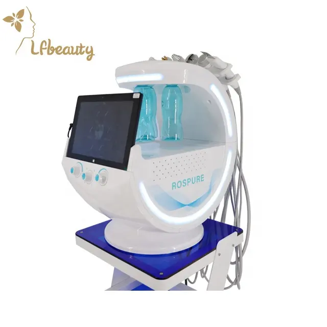 Multifunctional smart ice blue facial skin care beauty oxygen sprayer facial deep cleaning machine crystals microdermabrasion