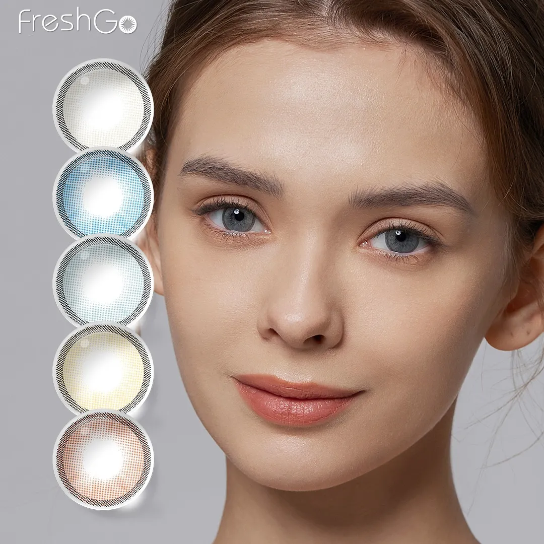 Цветные контактные линзы Freshgo оптом, натуральные цветные контакты глаз, ежегодно